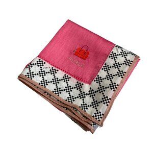 Furla Embroidered Cotton Handkerchief Mini Scarf